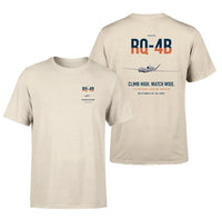 Thumbnail for RQ-4B Global Hawk design on beige double-side t-shirt, double-side print