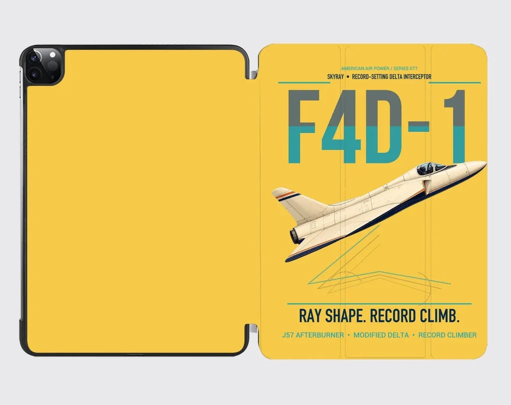 F4D-1 Skyray design on yellow ipad tablet case