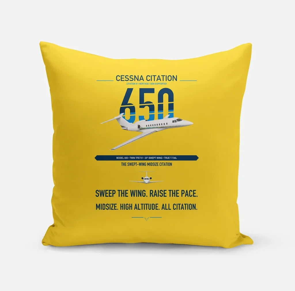 Cessna Citation 650 - Citation III design on yellow pillow