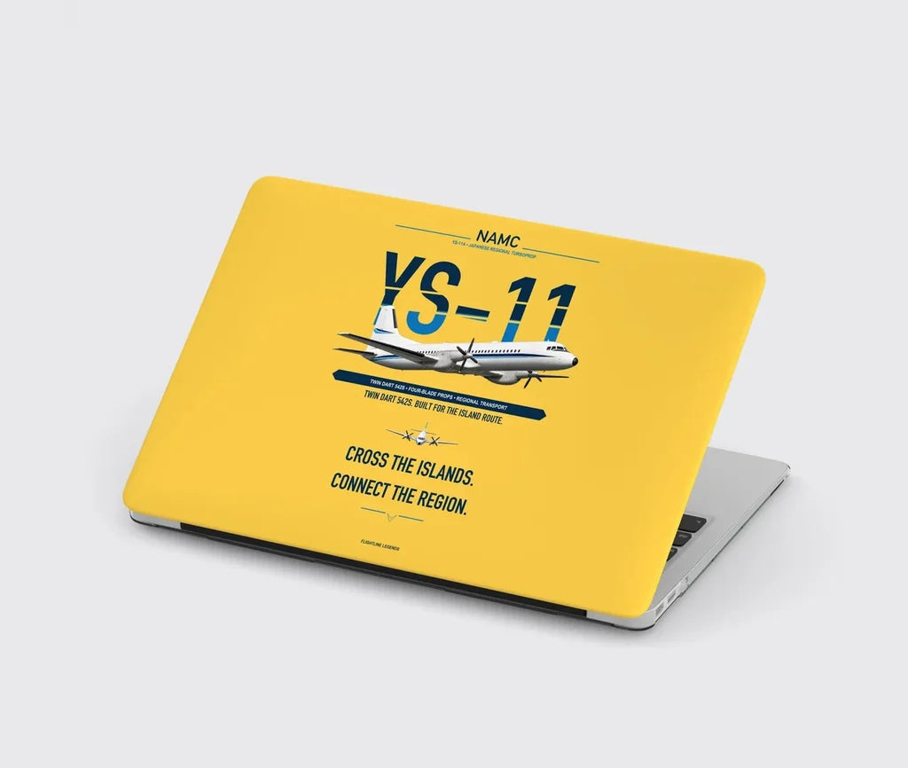 NAMC YS-11A design on yellow MacBook case