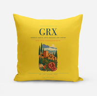 Thumbnail for Federico García Lorca Granada-Jaén Airport (GRX) design on yellow pillow