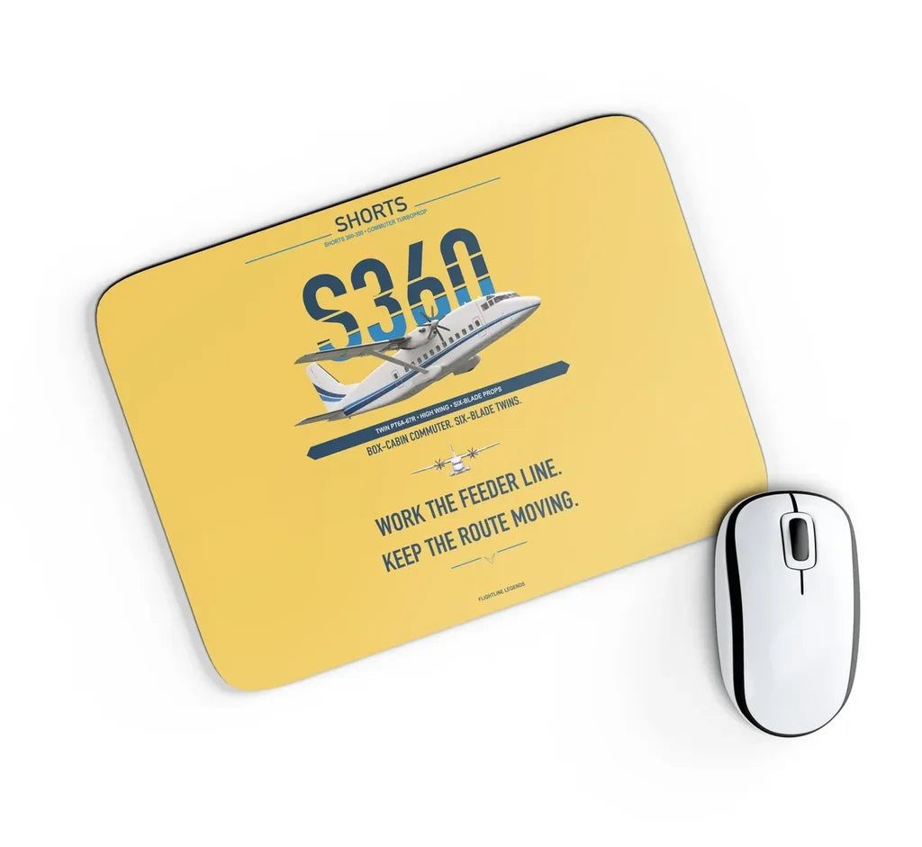 Shorts 360-300 design on yellow rectangle mouse pad