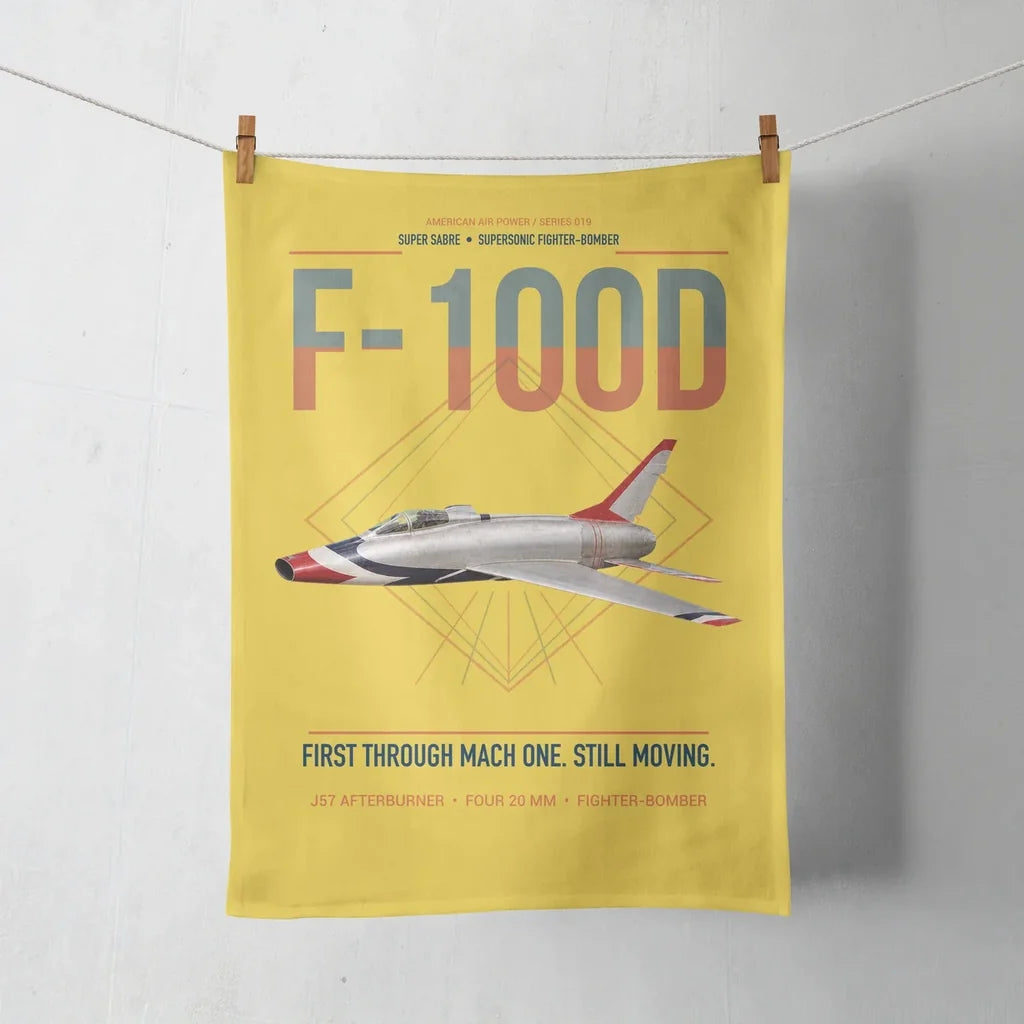 F-100D Super Sabre design on yellow towel