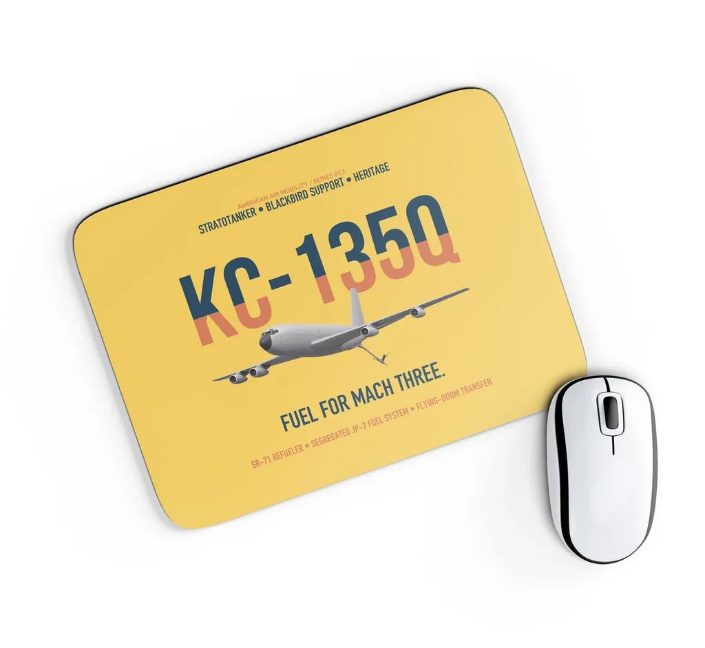 KC-135Q Blackbird Tanker design on yellow rectangle mouse pad