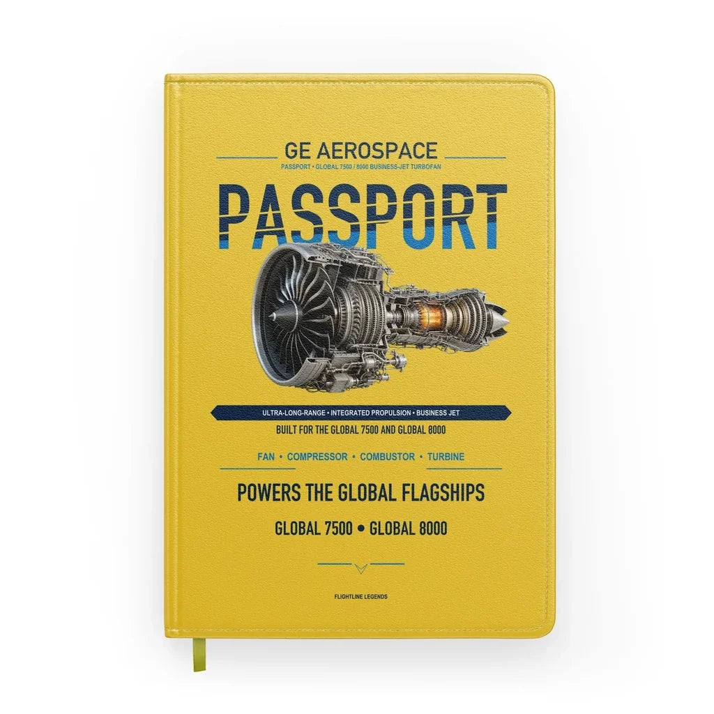 PASSPORT design on yellow notebook