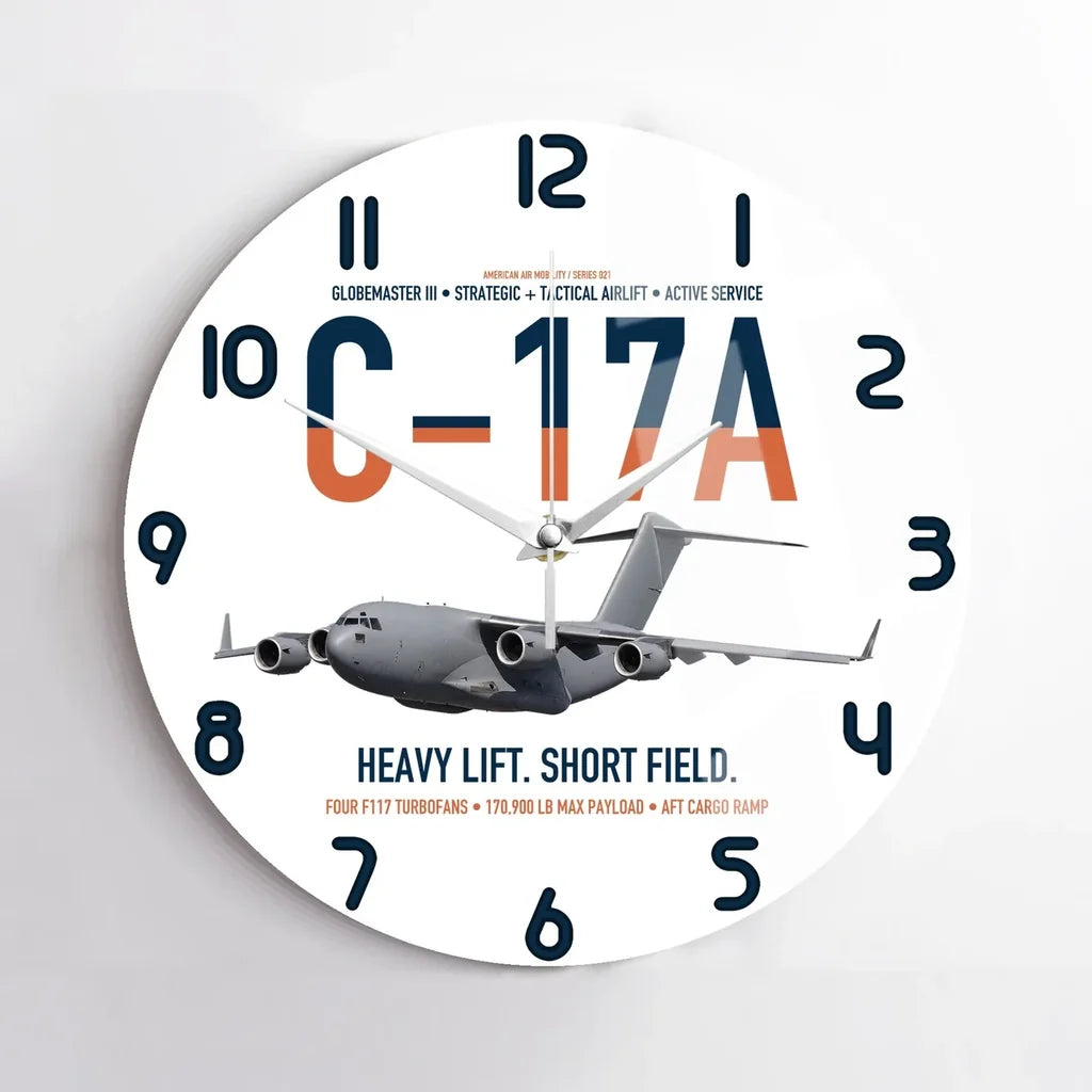 C-17A Globemaster III design on white no frame wall clock