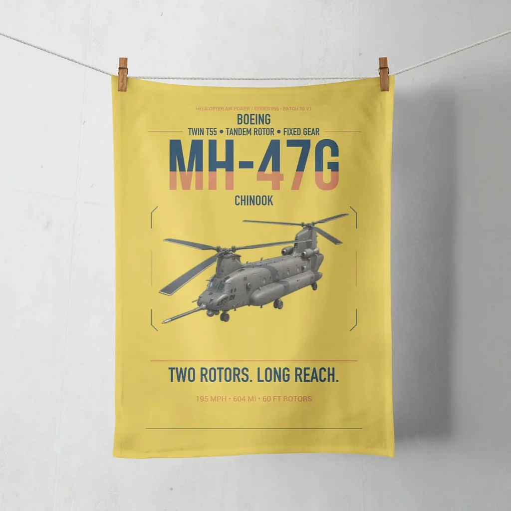 Boeing MH-47G Chinook design on yellow towel