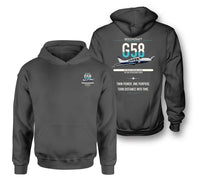 Thumbnail for Beechcraft Baron G58 design on dark gray double-side hoodie, double-side print