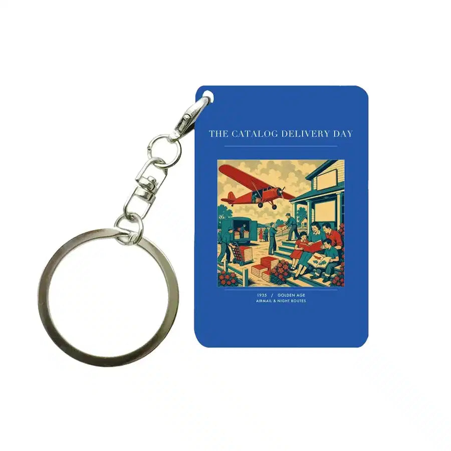 VINTAGE G4412 - The Catalog Delivery Day - Designed Key Chain design on blue