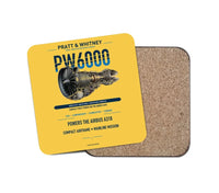 Thumbnail for PW6000 design on yellow 1 piece coaster