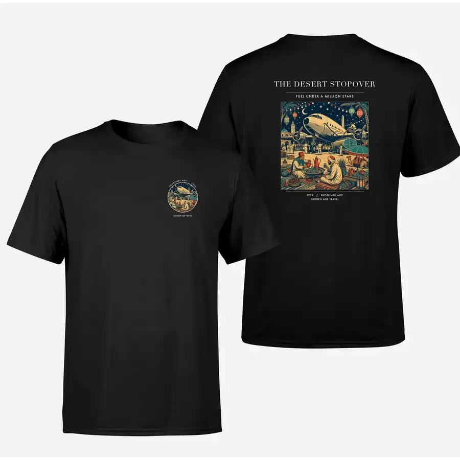 VINTAGE G4090 - The Desert Stopover - Double-Side T-Shirt design on black double side t shirt