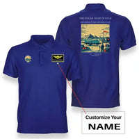 Thumbnail for VINTAGE G4357 - The Polar Night Watch - Double-Side Polo T-Shirt design on blue+name