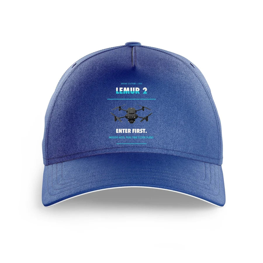BRINC LEMUR 2 design on blue printed hat