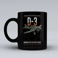 Thumbnail for Junkers Ju 87D-3 design on black ceramic mug, double-side print