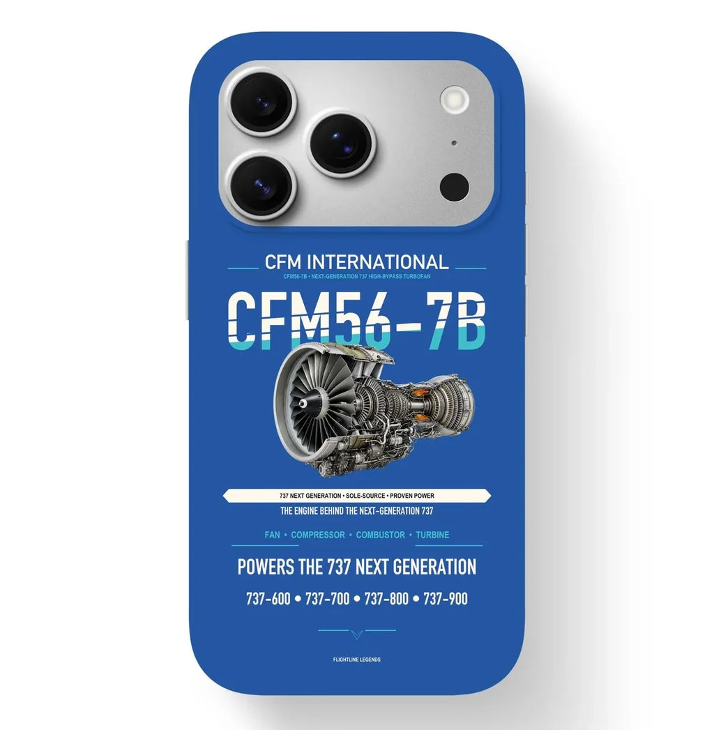 CFM56-7B Case design on blue iphone case