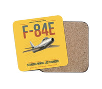 Thumbnail for F-84E Thunderjet design on yellow 1 piece coaster