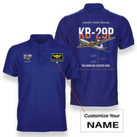 Thumbnail for KB-29P SUPERFORTRESS design on blue+name double-side polo t-shirt, double-side print