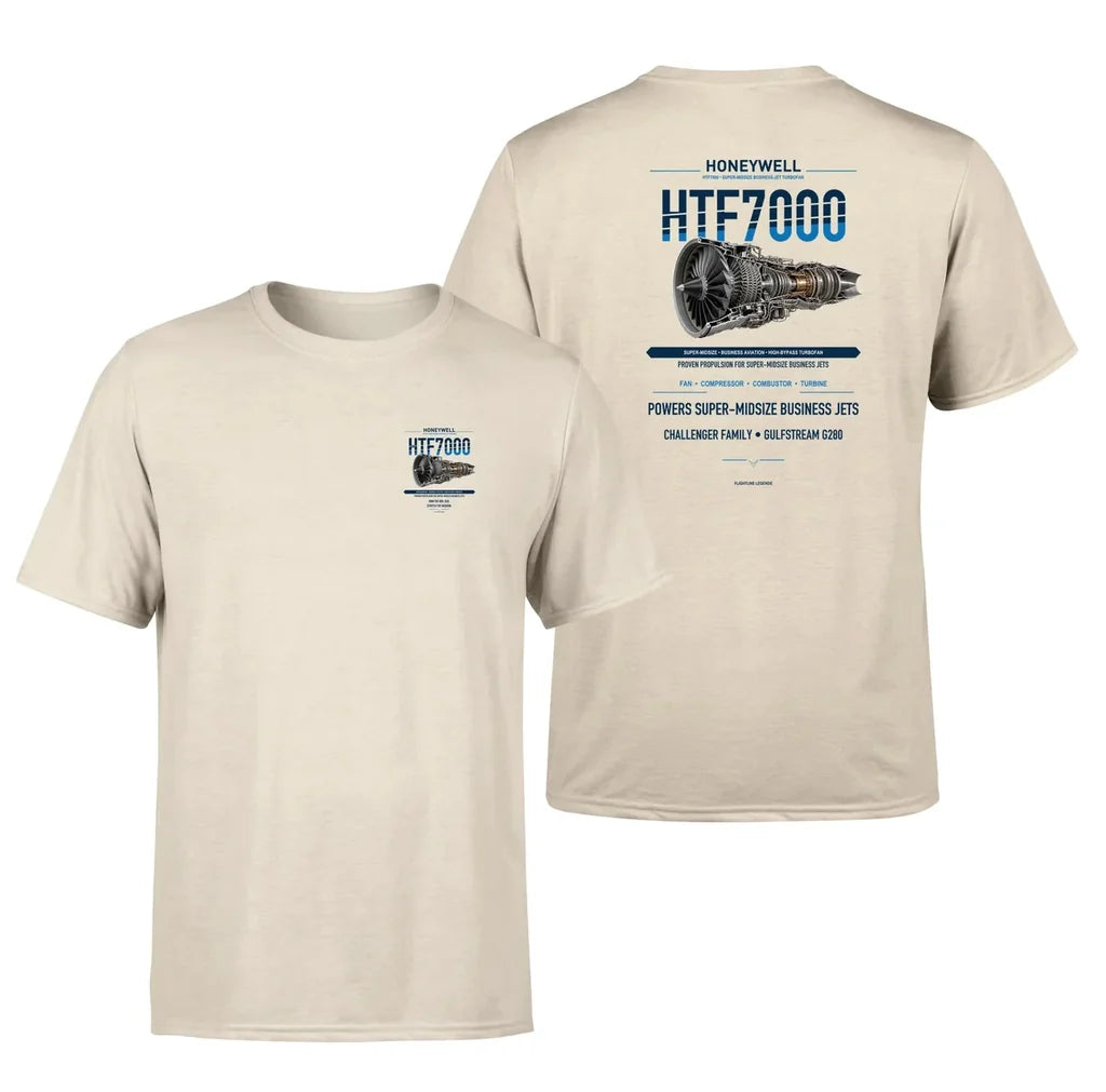 HTF7000 design on beige t shirt