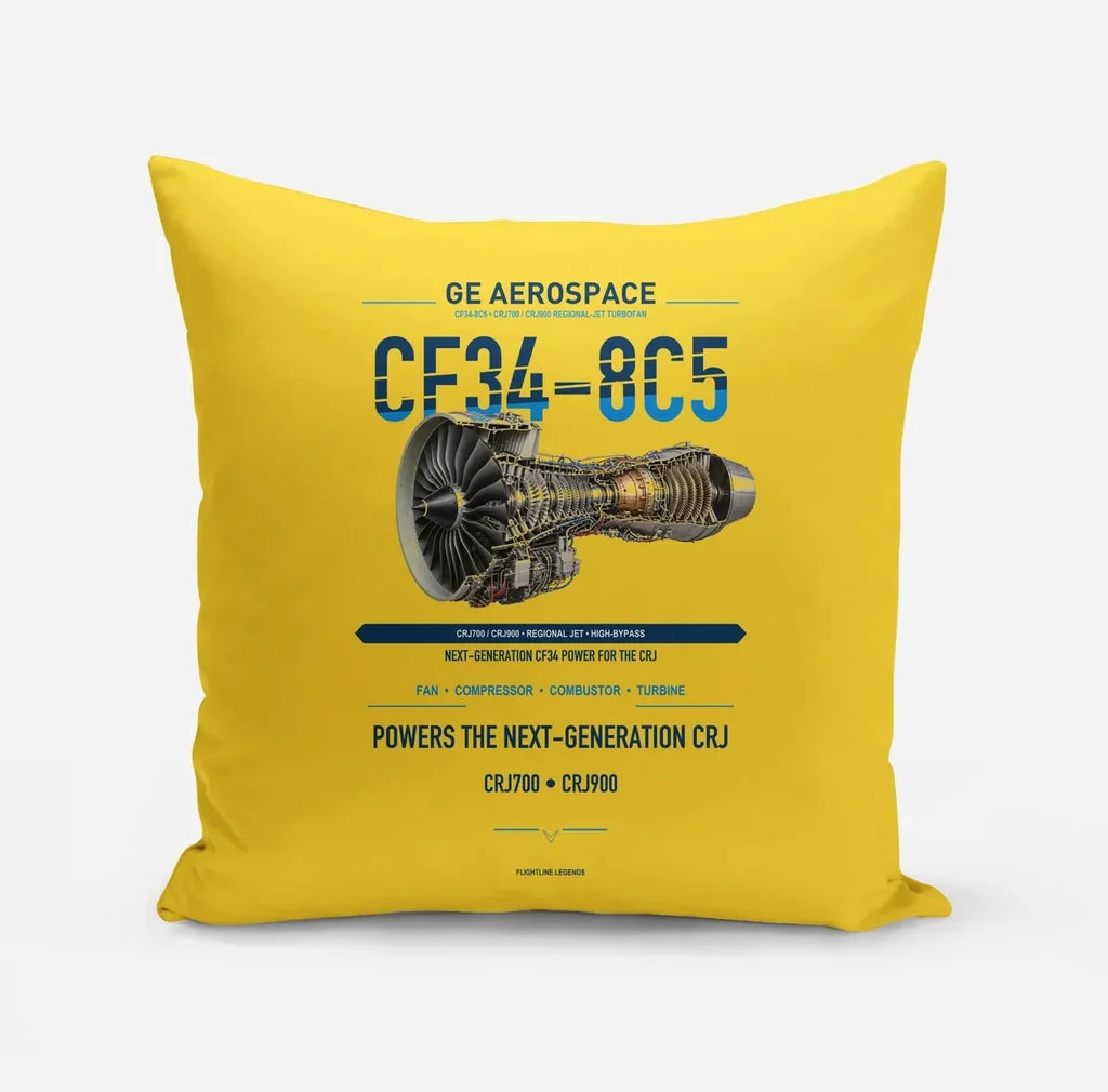 CF34-8C5 design on yellow pillow