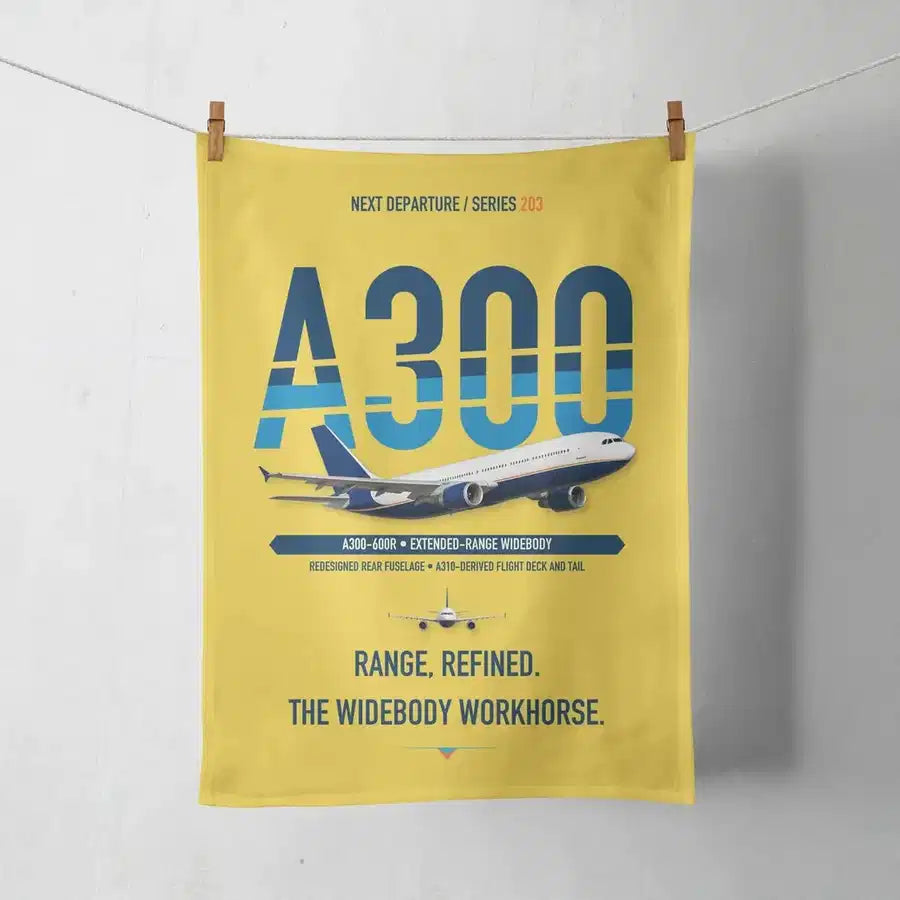 Airbus A300-600R design on yellow towel