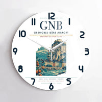 Thumbnail for Grenoble-Isère Airport (GNB) design on white no frame wall clock