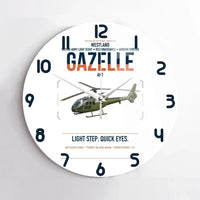 Thumbnail for Westland Gazelle AH1 design on white no frame wall clock