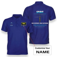 Thumbnail for Ascent AeroSystems Spirit design on blue polo with custom name badge