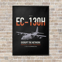 Thumbnail for EC-130H Compass Call vertical canvas print - framed - black background