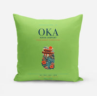 Thumbnail for Naha Airport (OKA) design on light green pillow
