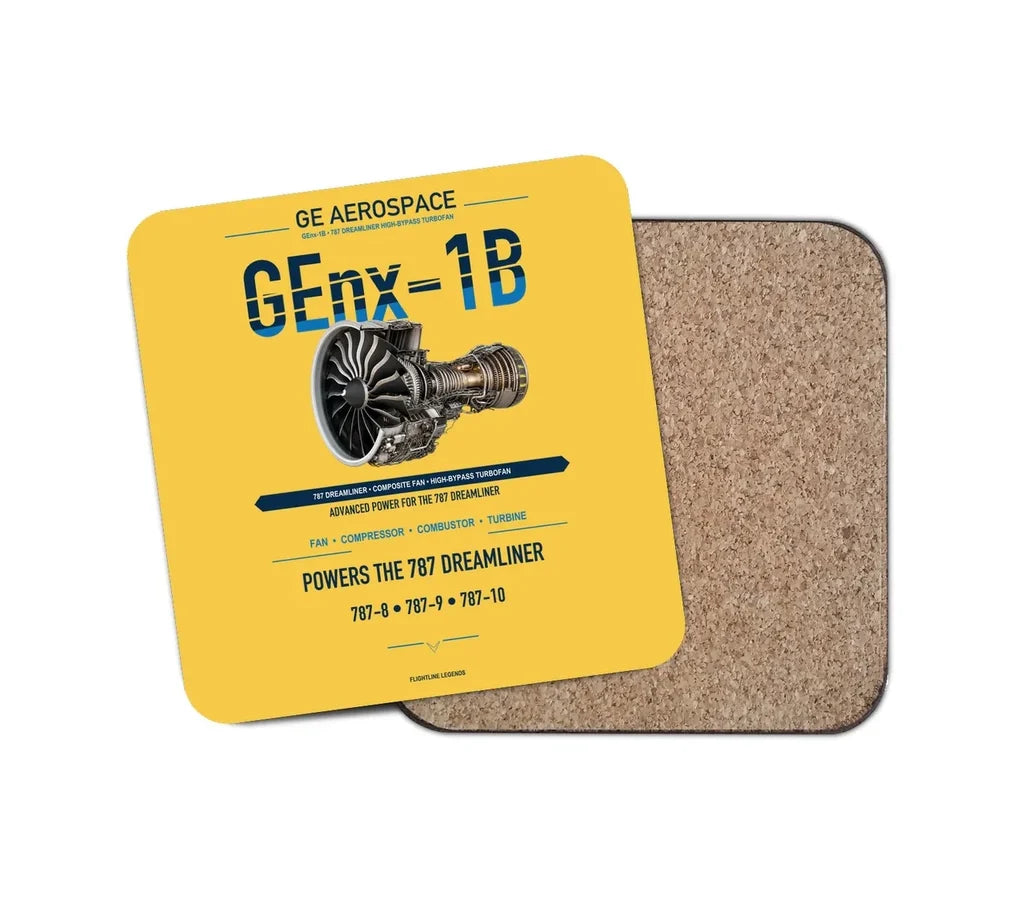 GEnx-1B design on yellow 1 piece coaster
