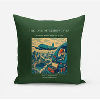 Thumbnail for VINTAGE G4293 - The Cave Of Winds Survey - Designed Pillows design on darkgreen