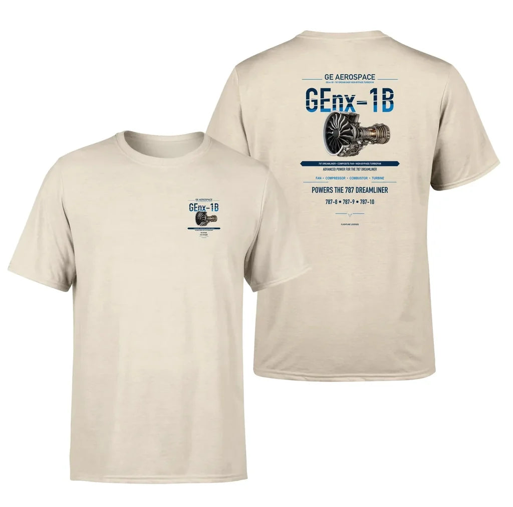 GEnx-1B design on beige t shirt