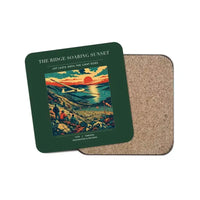 Thumbnail for The Ridge Soaring Sunset - Designed Coasters design on dark green 1-piece