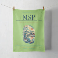 Thumbnail for Minneapolis-Saint Paul International Airport (MSP) design on light green towel
