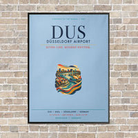 Thumbnail for Düsseldorf Airport DUS vertical canvas print - framed - light blue background