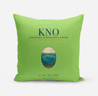 Thumbnail for Kualanamu International Airport Medan (KNO) design on light green pillow