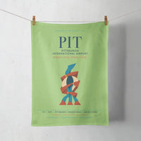 Thumbnail for Pittsburgh International Airport (PIT) design on light green towel