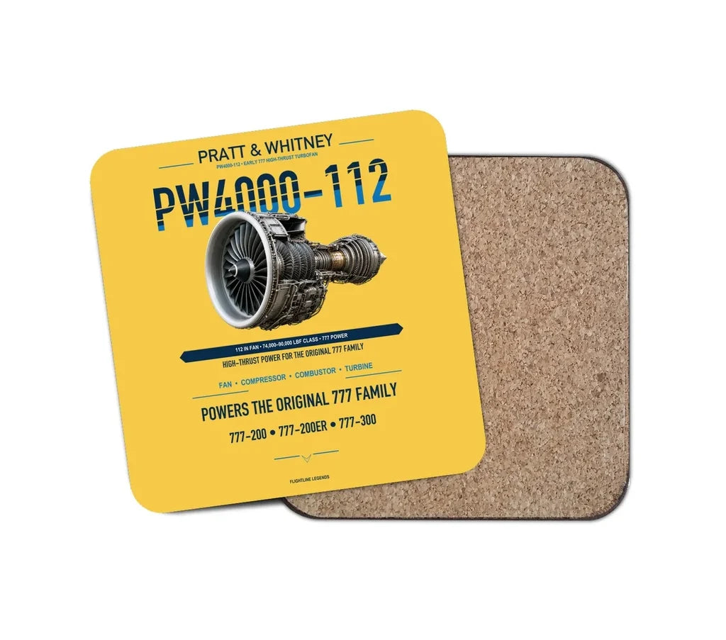 Embraer ERJ145 design on yellow 1 piece coaster
