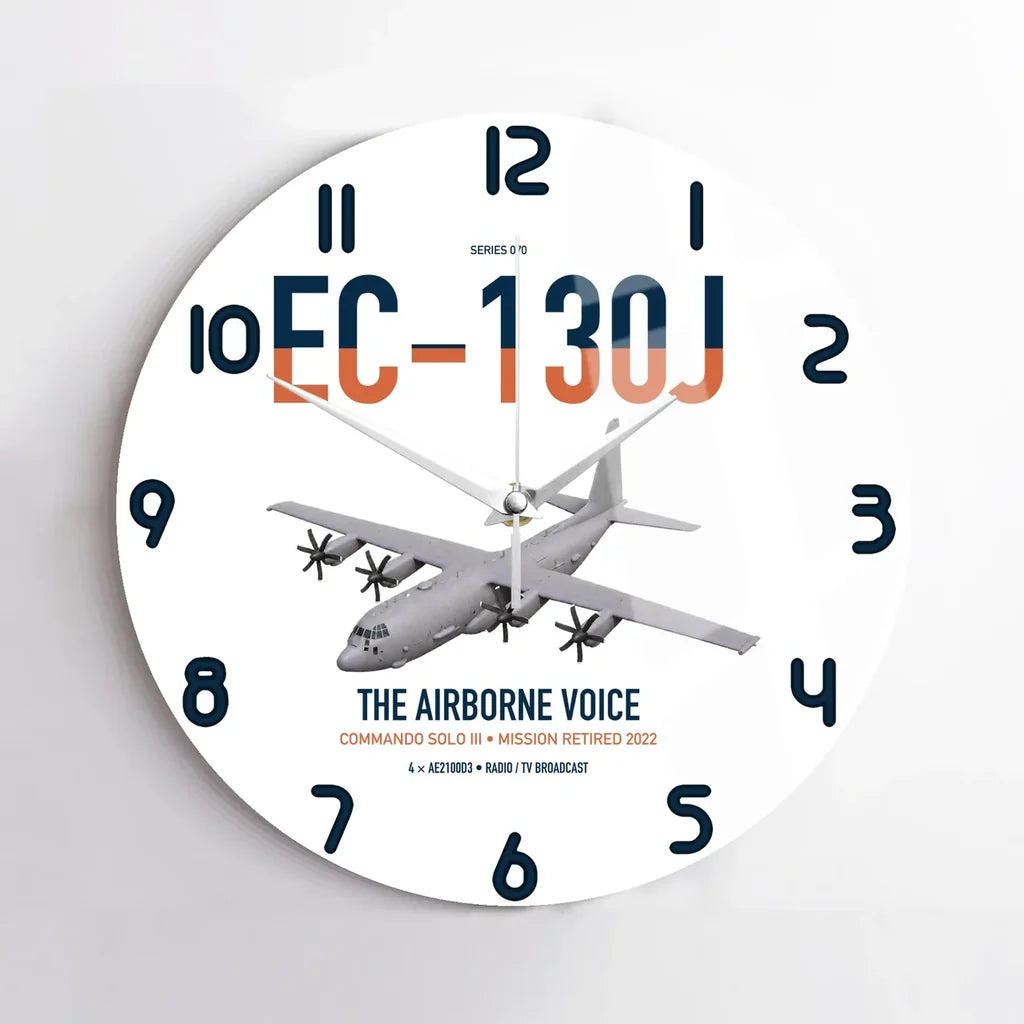 EC-130J Commando Solo III design on white no frame wall clock