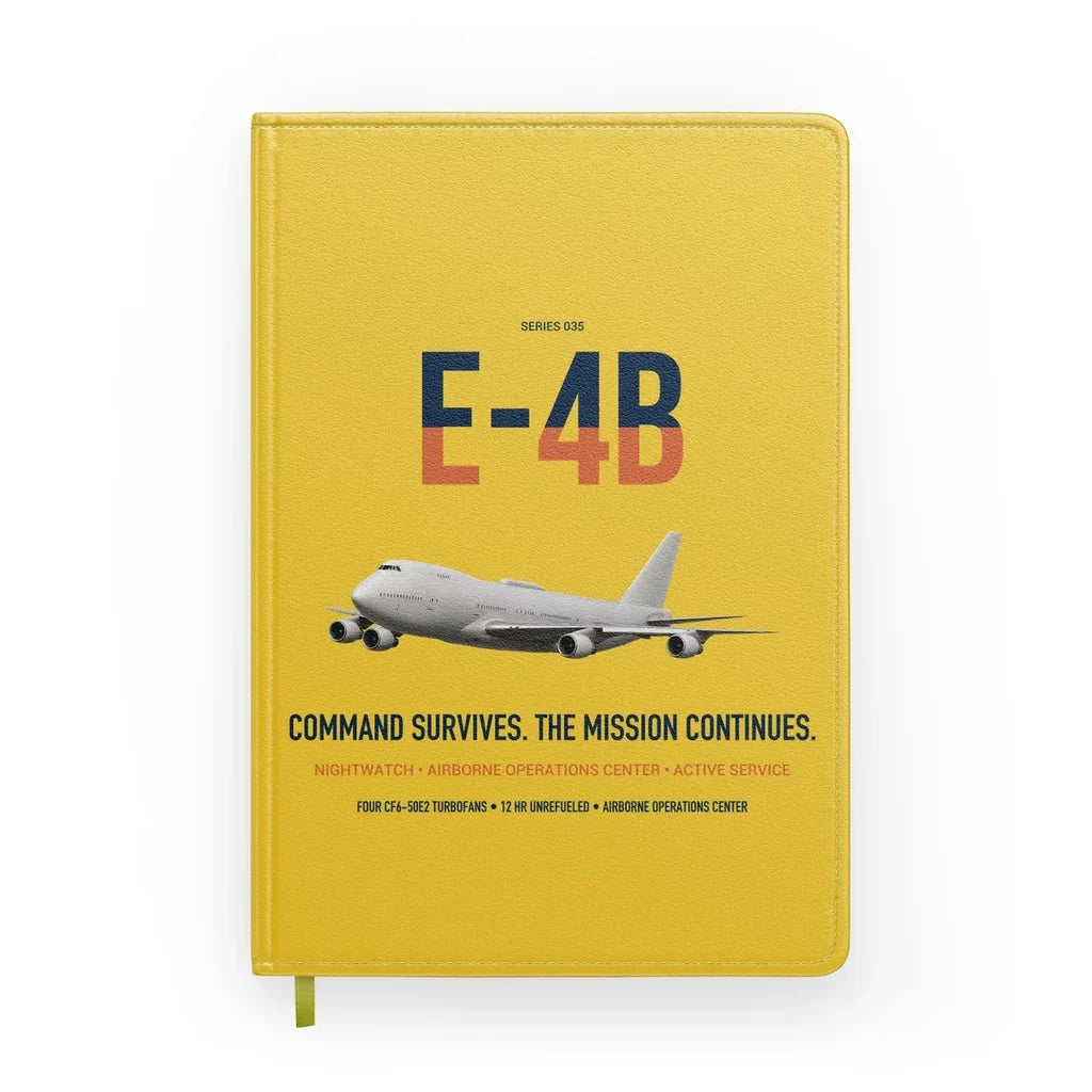 E-4B Nightwatch design on yellow notebook