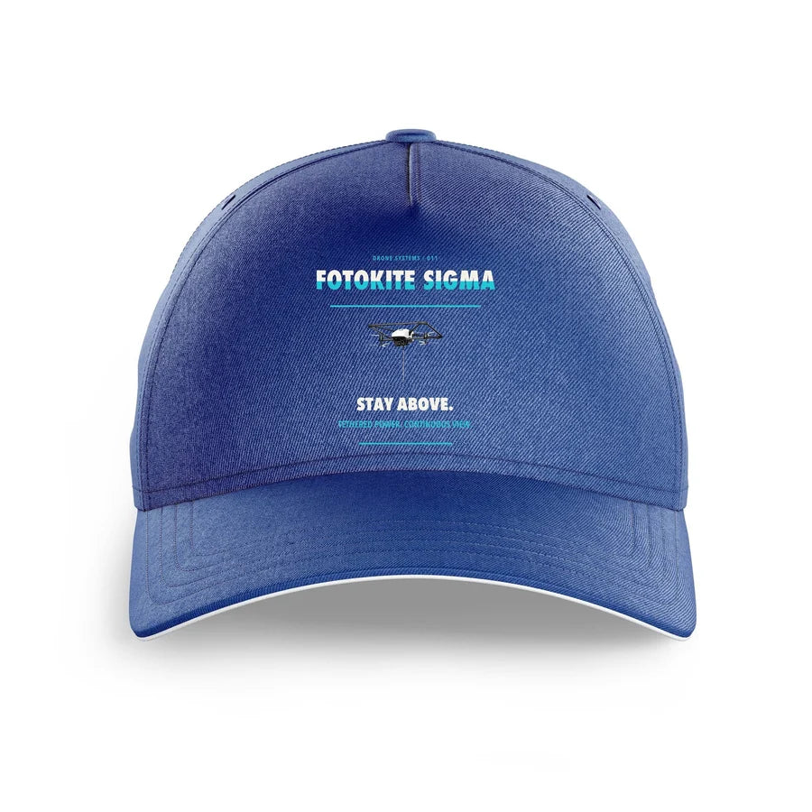 Fotokite Sigma design on blue printed hat