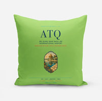 Thumbnail for Sri Guru Ram Dass Jee International Airport Amritsar (ATQ) design on light green pillow
