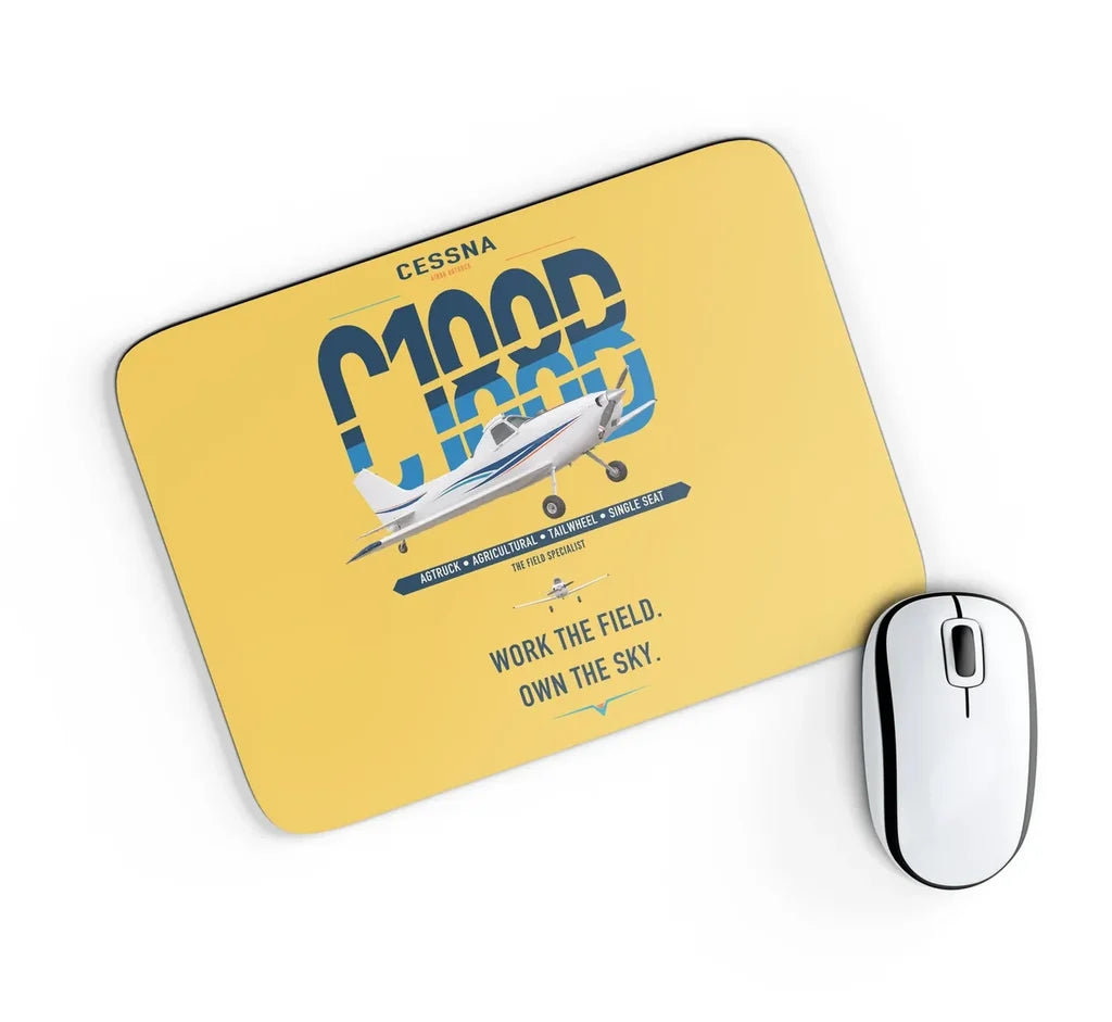 Cessna A188B AgTruck design on yellow rectangle mouse pad