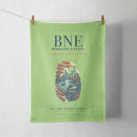 Thumbnail for Brisbane Airport (BNE) design on light green towel