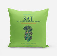 Thumbnail for San Antonio International Airport (SAT) design on light green pillow