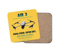 Thumbnail for DJI Air 3 design on yellow 1 piece coaster