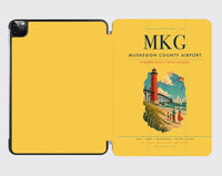 Thumbnail for Muskegon County Airport (MKG) design on yellow ipad tablet case