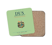 Thumbnail for Düsseldorf Airport (DUS) design on light green 1 piece coaster