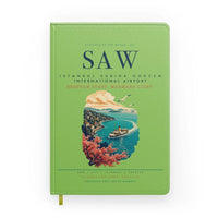 Thumbnail for Istanbul Sabiha Gokcen International Airport (SAW) design on light green notebook