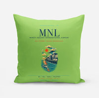 Thumbnail for Manila Ninoy Aquino International Airport (MNL) design on light green pillow
